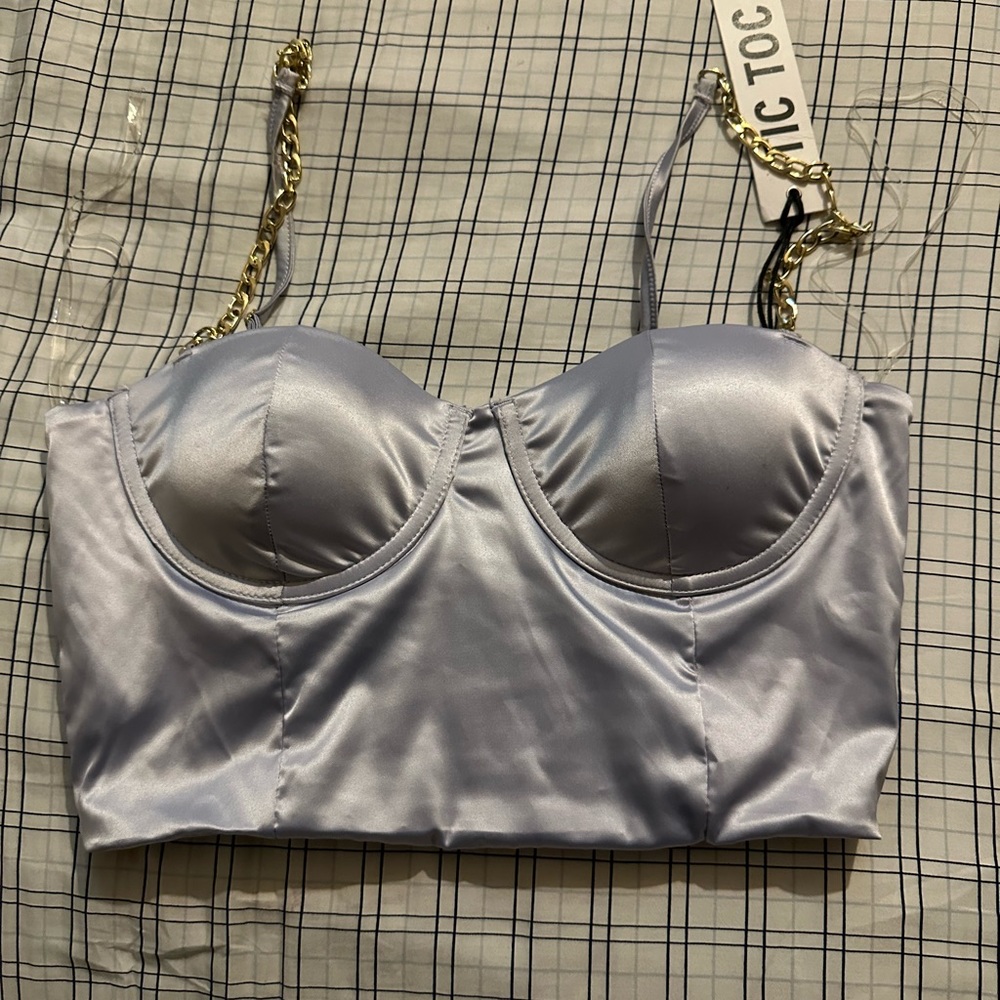 Light blue Satin Top